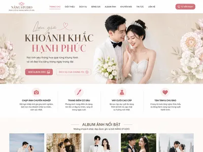 Mẫu giao diện website Website Studio Áo Cưới & Trang Điểm (BridalGlow)