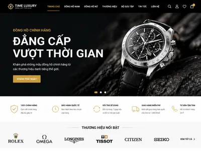 Mẫu giao diện website Website Cửa Hàng Đồng Hồ Cao Cấp (WatchLux)
