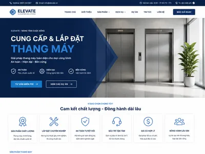 Mẫu giao diện website Website Dịch Vụ Thiết Kế & Thi Công Hệ Thống Thang Máy (ElevateTech)
