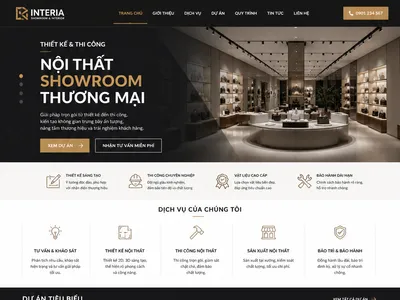 Mẫu giao diện website Website Dịch Vụ Thiết Kế Kiến Trúc & Xây Dựng Showroom (ShowroomDesign)