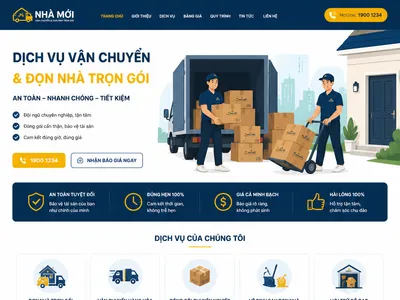 Mẫu giao diện website Website Dịch Vụ Chuyển Nhà & Văn Phòng Trọn Gói (MoveSmart)