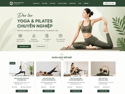 Mẫu giao diện website Website Trung Tâm Đào Tạo Yoga & Pilates (PureZen)