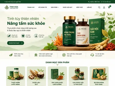 Mẫu Website Cửa Hàng Sâm Ngọc Linh & Đông Trùng Hạ Thảo (GinsengCordy)