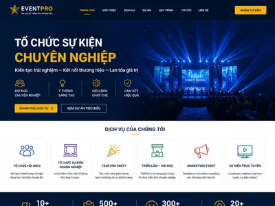 Mẫu Website Dịch Vụ Tổ Chức Sự Kiện Doanh Nghiệp (EventBiz)