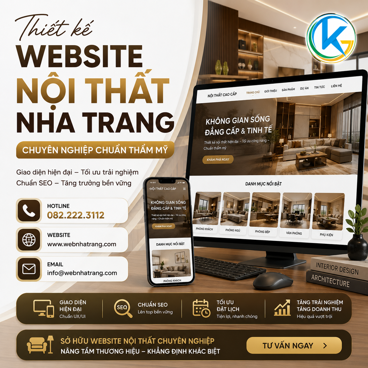 Thiết Kế Website Nội Thất & Kiến Trúc Sang Trọng Chuẩn Thẩm Mỹ