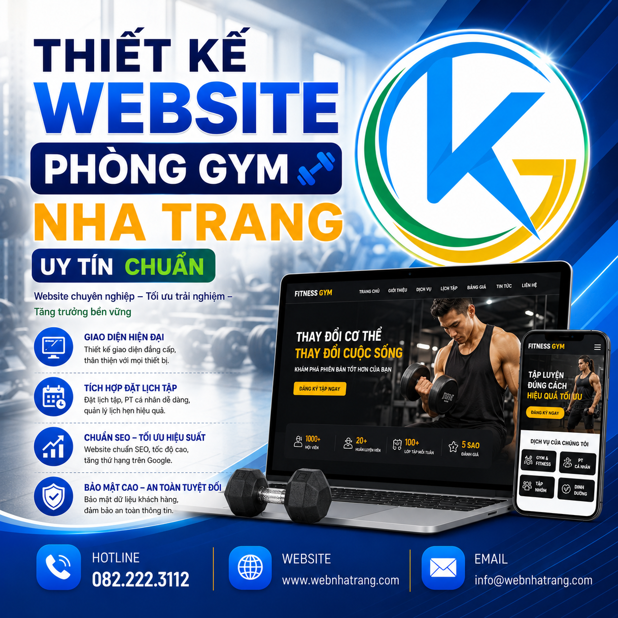 Thiết Kế Website Phòng Gym & Fitness Hiện Đại Thu Hút Học Viên