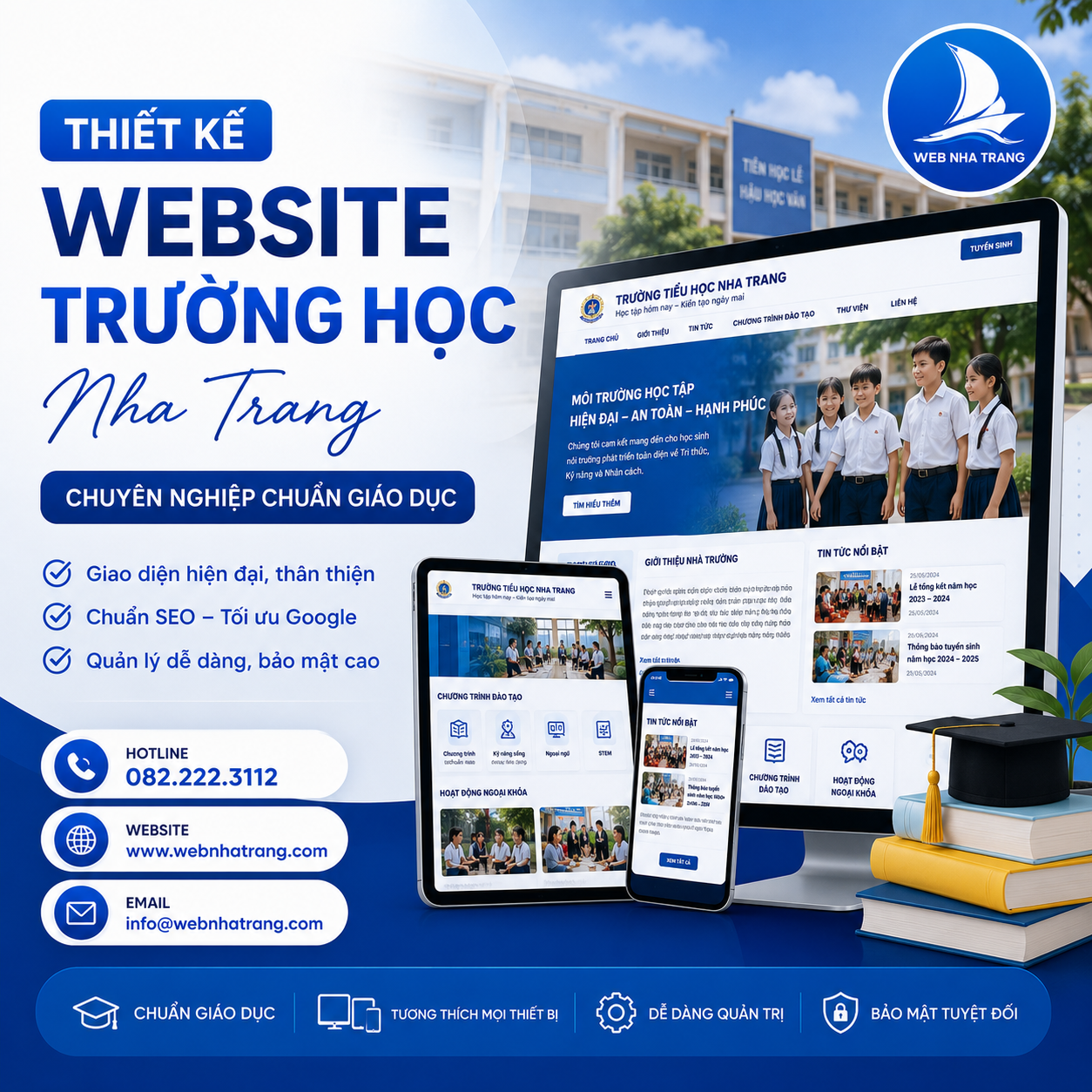 Thiết Kế Website Trường Học, Cơ Sở Giáo Dục & Khóa Học Trực Tuyến