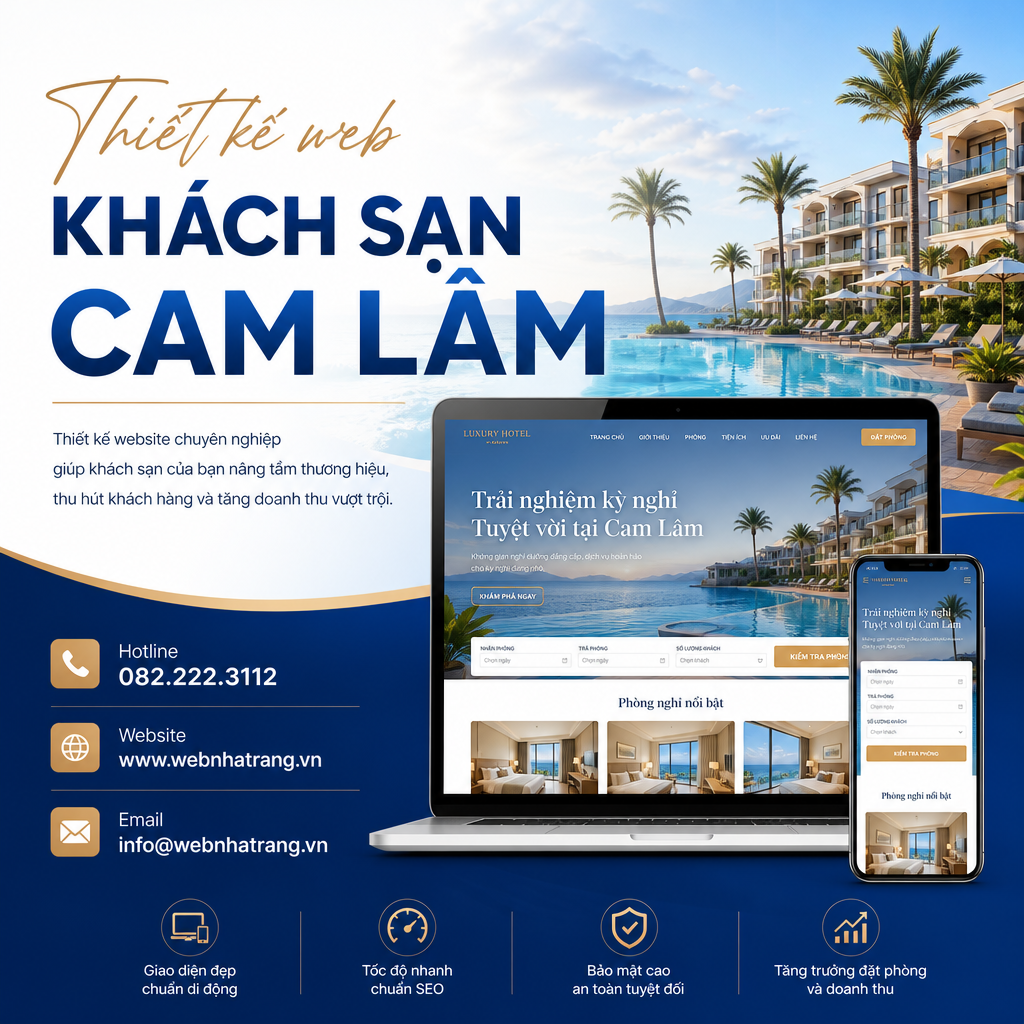 Thiết Kế Website Khách Sạn & Resort Đẹp Mắt Tối Ưu Booking Engine